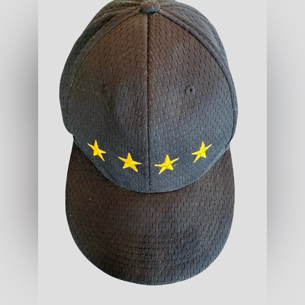 Cracker Barrel Black Felt Star Hat Gold Star Studs Wide Brim Boho‎ Western